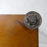 Antique wooden shelf with DMC spools – Industrial sideboard