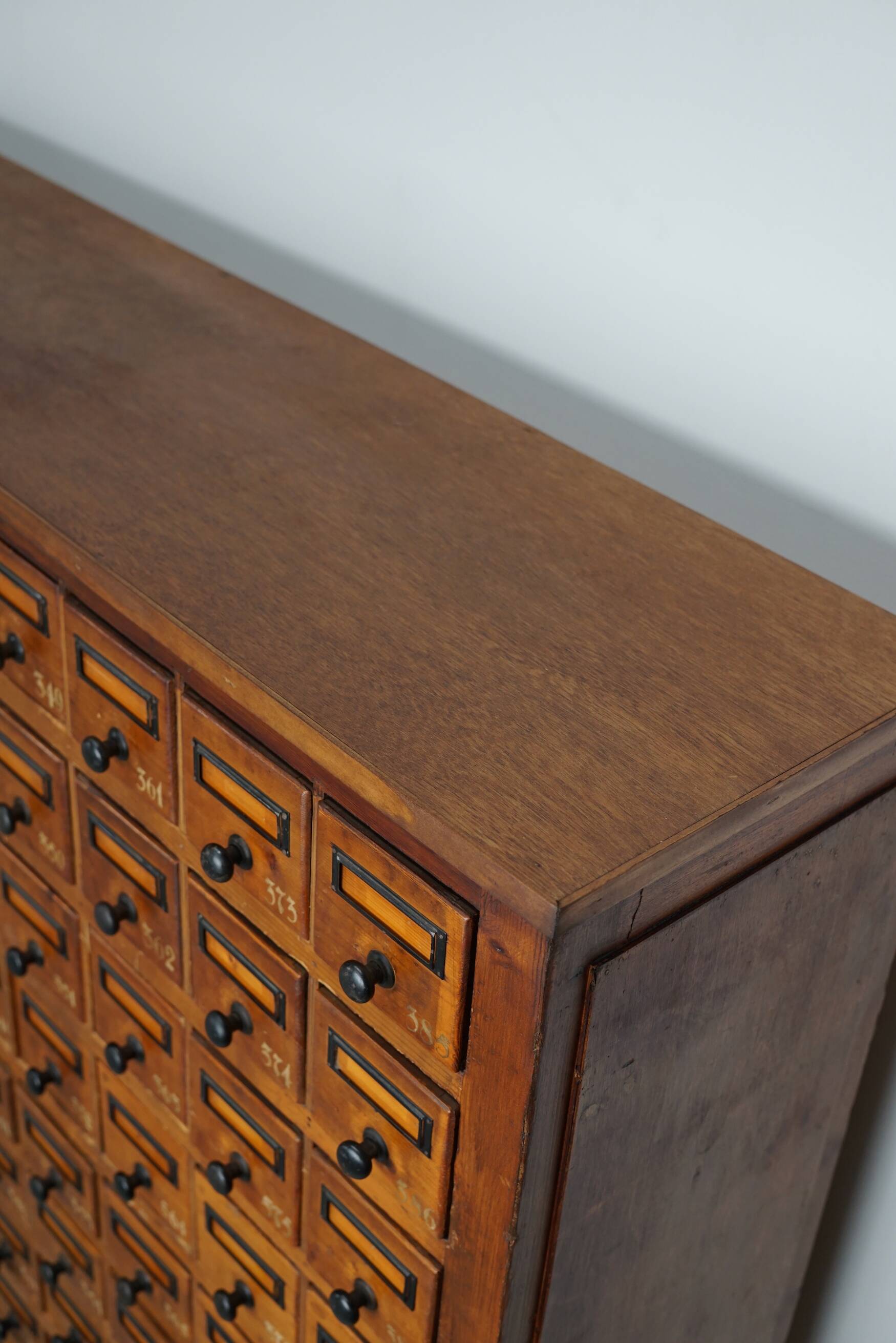 Dutch Industrial Pine Apothecary / Workshop Cabinet, circa 1930s