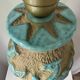 Italian ceramic table lamp with horse relief, 1950s