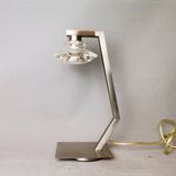Chromed metal halogen dimmer desk lamp
