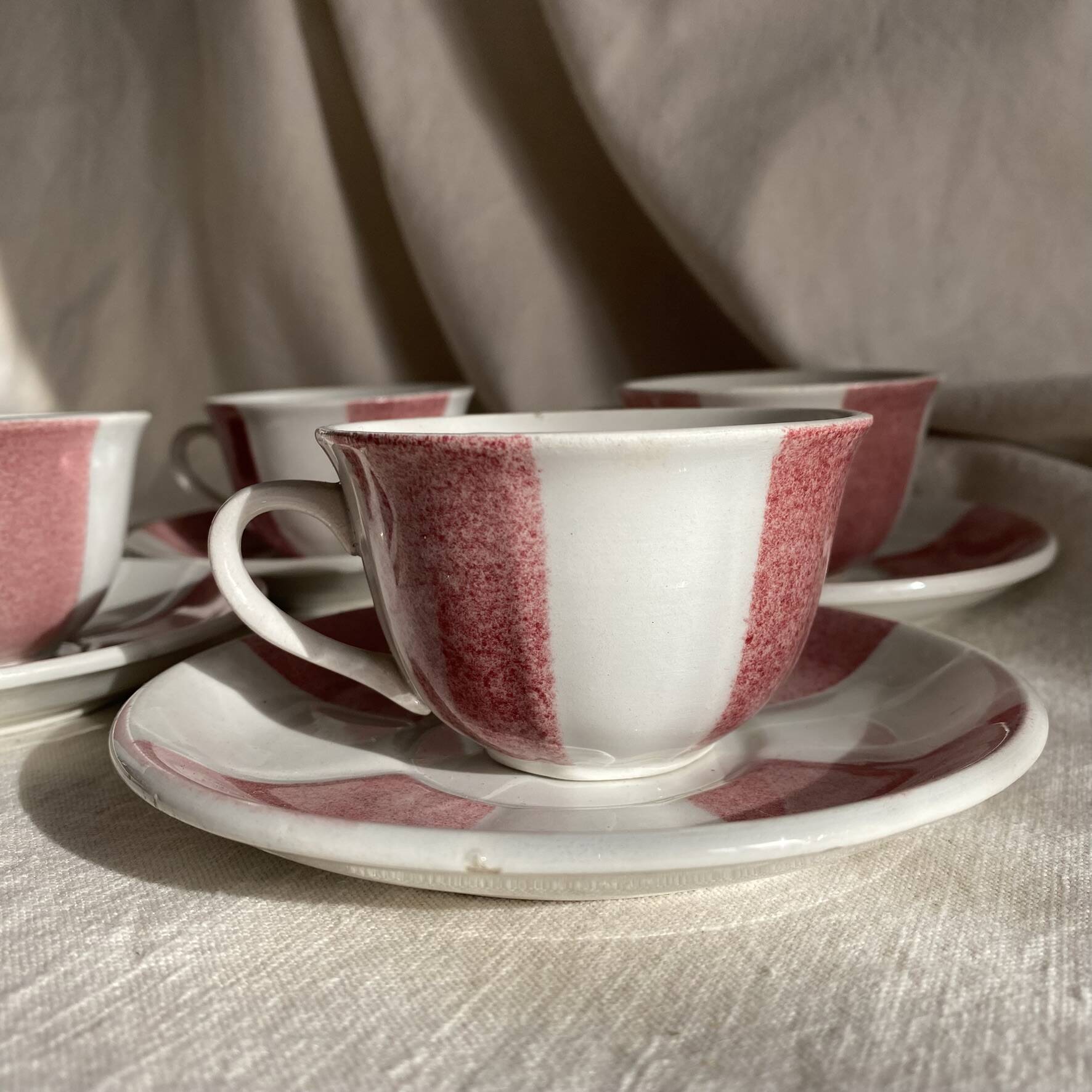 Cups and saucers from the 1960s.