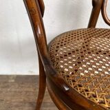 set of 4 bistro chairs in curved wood from the 1920s 1930s Canned seat