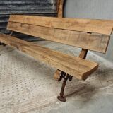 Antique garden bench French park bench oak with cast iron 218 cm