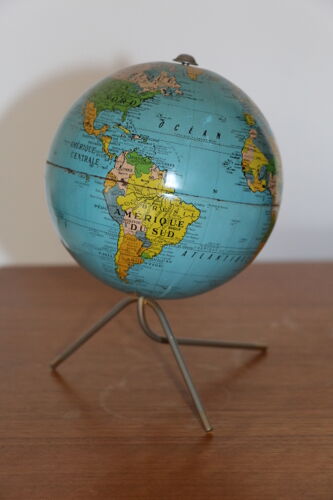 Globe terrestre acier Taride 1960