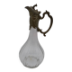 Large balloon glass carafe with pewter frame.