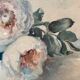 Tableau ancien, nature morte aux roses, XX siècle