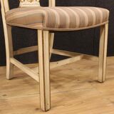Pair of lacquered and gilded Italian chairs