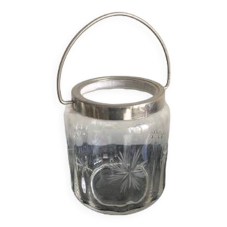 Chiseled Glass Ice Bucket