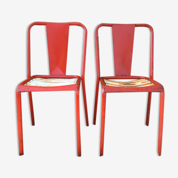 Paire de chaises Tolix model T4 par Xavier Pauchard