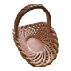 Vintage pink woven ceramic basket