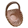 Vintage pink woven ceramic basket