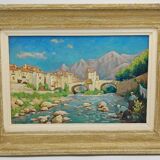 The washerwomen oil on hardboard by Gaston Knecht 1875-1968