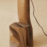 Sculptural lamp in solid wood circa 1960