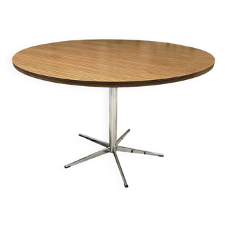 Table ronde pied chrome 1970" vintage