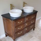 Solid oak vanity unit in Louis XV style