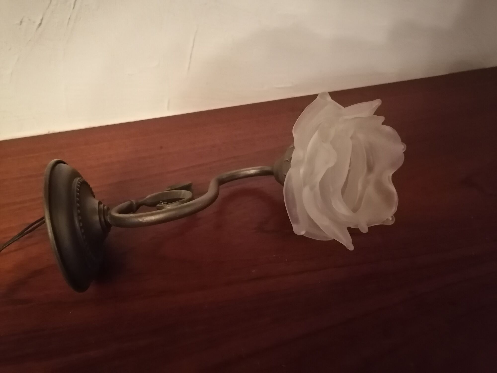Wall lamp art deco petals pink glass paste 3 layers