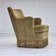1970s, Danish lounge chair, light green furniture velour, beech wood.