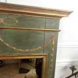 Mirror trumeau ancient in wood sculpted style Louis XVI 19th, 135x134