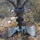 Large brutalist candlestick in handcrafted wrought iron