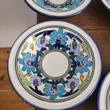 Set of 7 clay soup plates