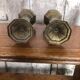 Pair of old art deco vases in vintage brass