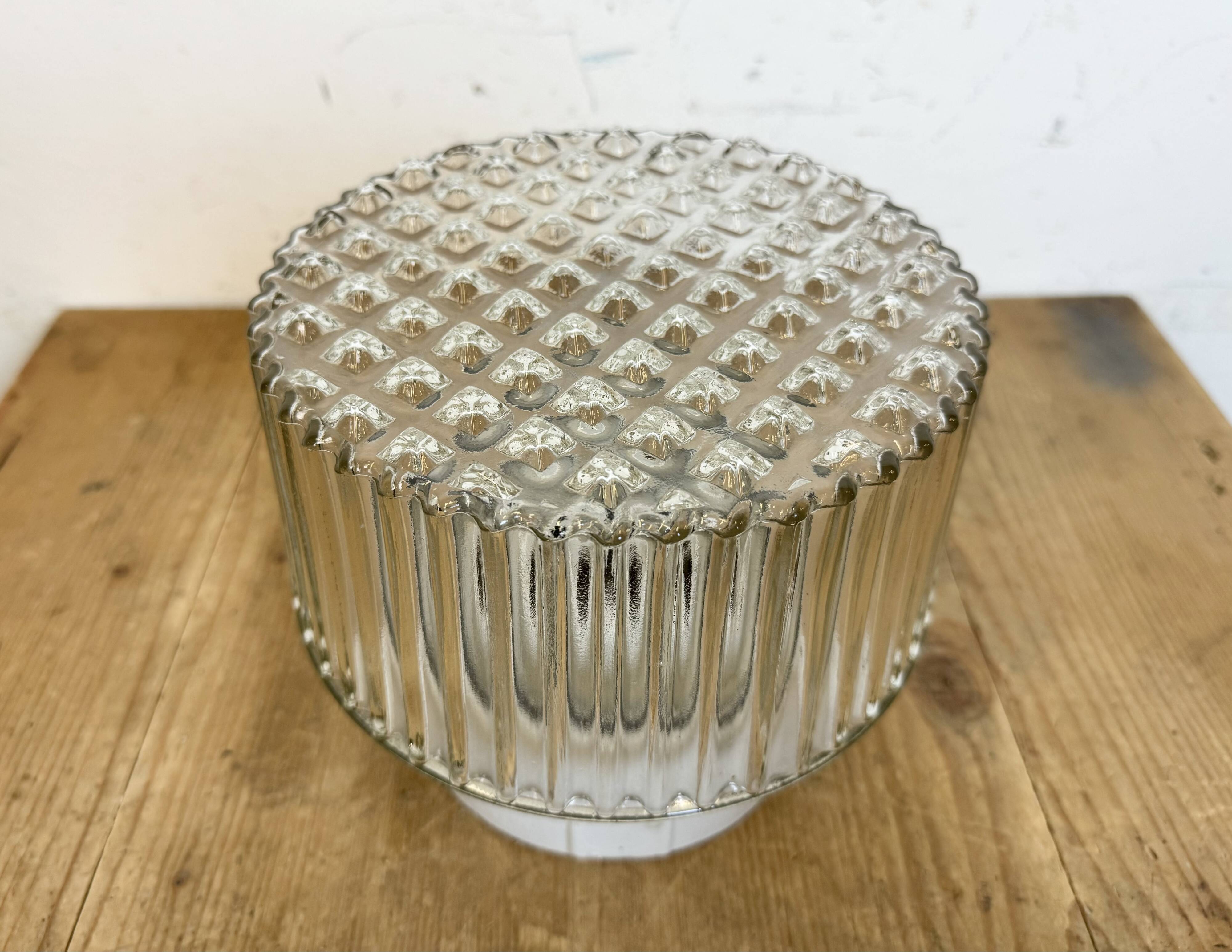 Vintage White Porcelain Ceiling Light, 1970s