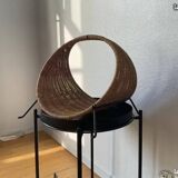 Vintage wicker rattan basket