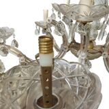 Murano style chandelier with six arms of light and nine lamps