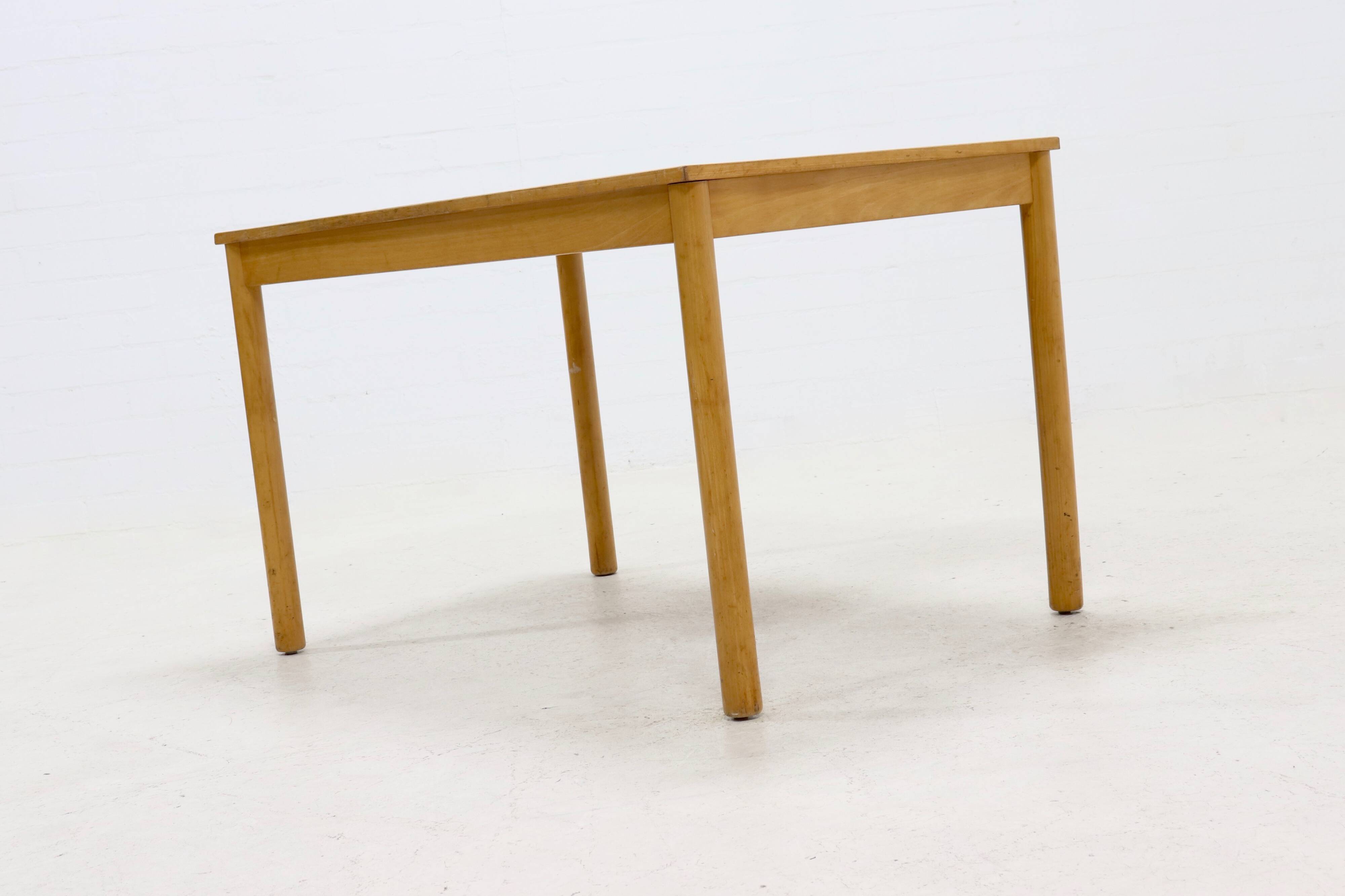 Vintage birch and linoleum dining table 1960