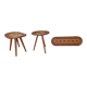 Set of Rattan and Wood Stools with Wall Coat Rack ULUV, Jan Kalous, 1960s