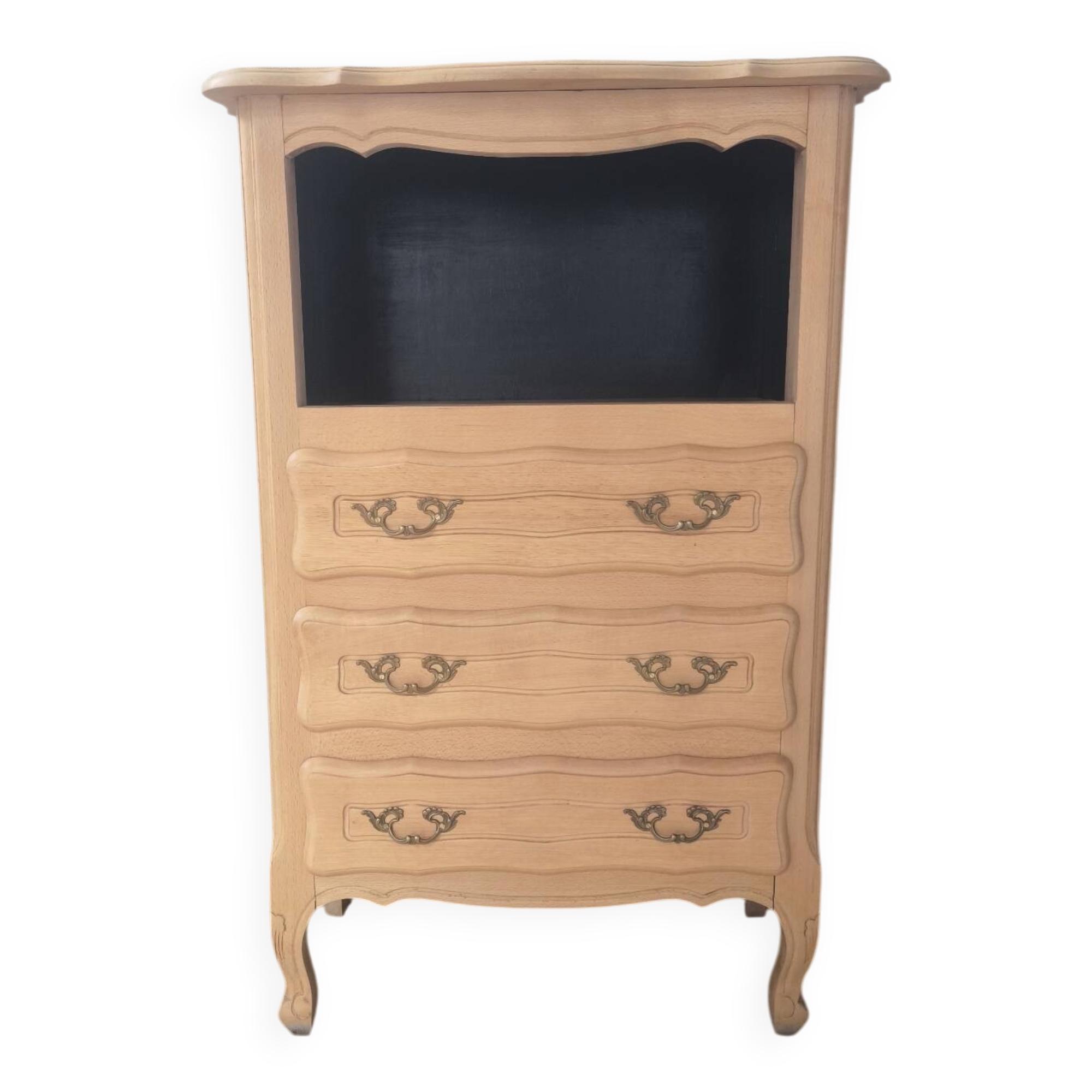 Chiffonier / Renovated Louis XV style entrance furniture in raw wood