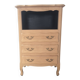 Chiffonier / Renovated Louis XV style entrance furniture in raw wood