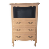 Chiffonnière / Meuble d'entrée style Louis XV rénové bois brut