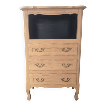 Chiffonier / Renovated Louis XV style entrance furniture in raw wood