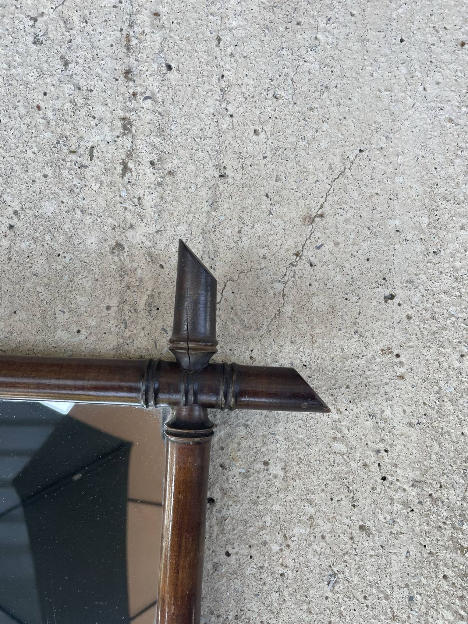 Vintage bamboo wall mirror – Handmade wooden frame