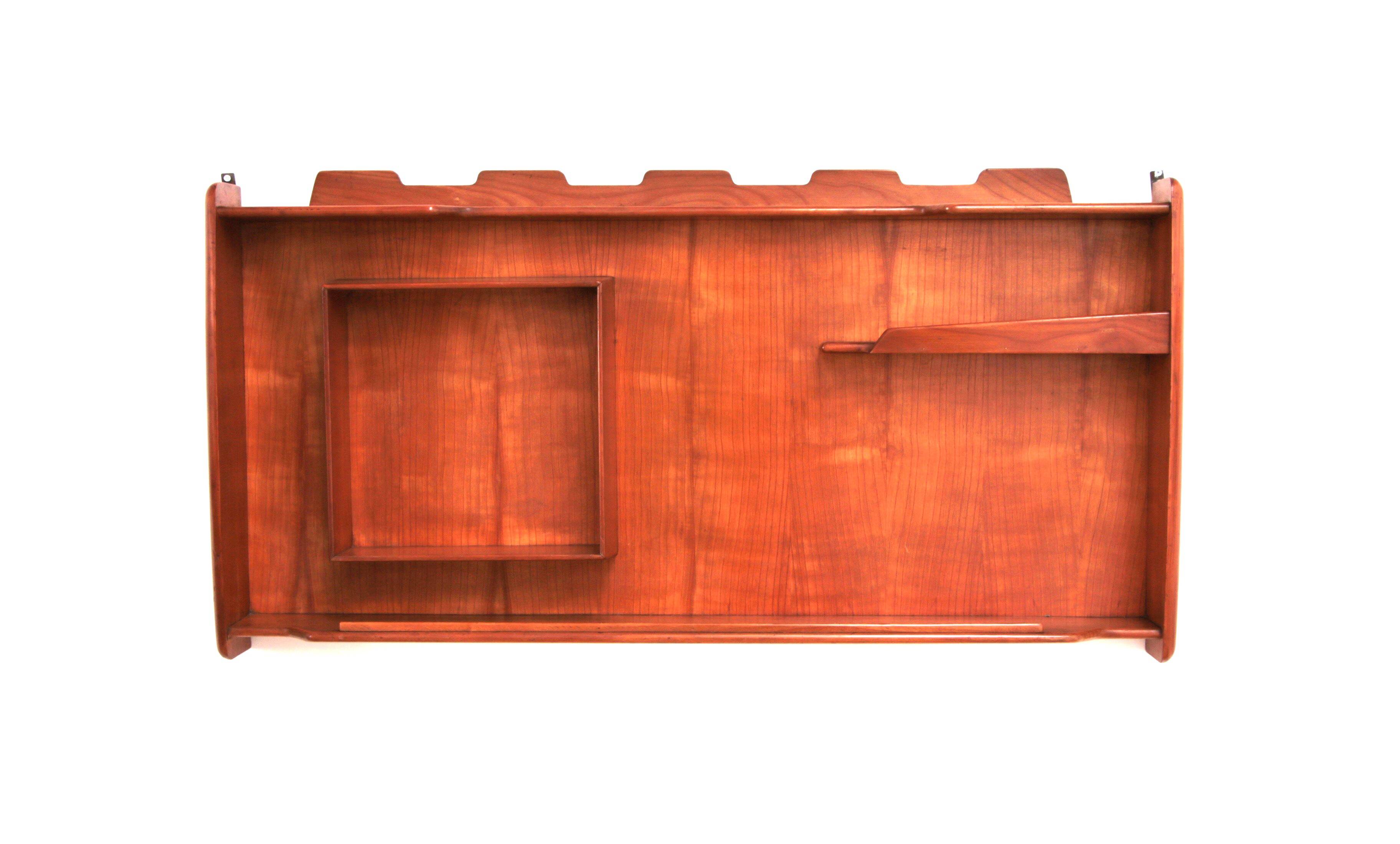 Italian Handmade Walnut wall cabinet from the 1960s.