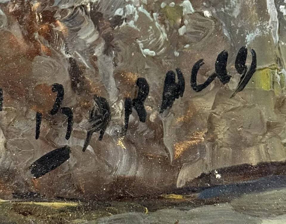 J. Baracco: oil on panel, rue du Sud de la France, circa 1940