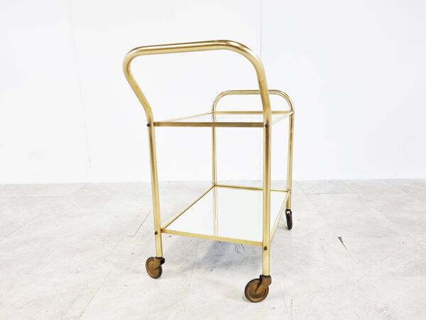 Chariot à boissons en laiton, années 1960