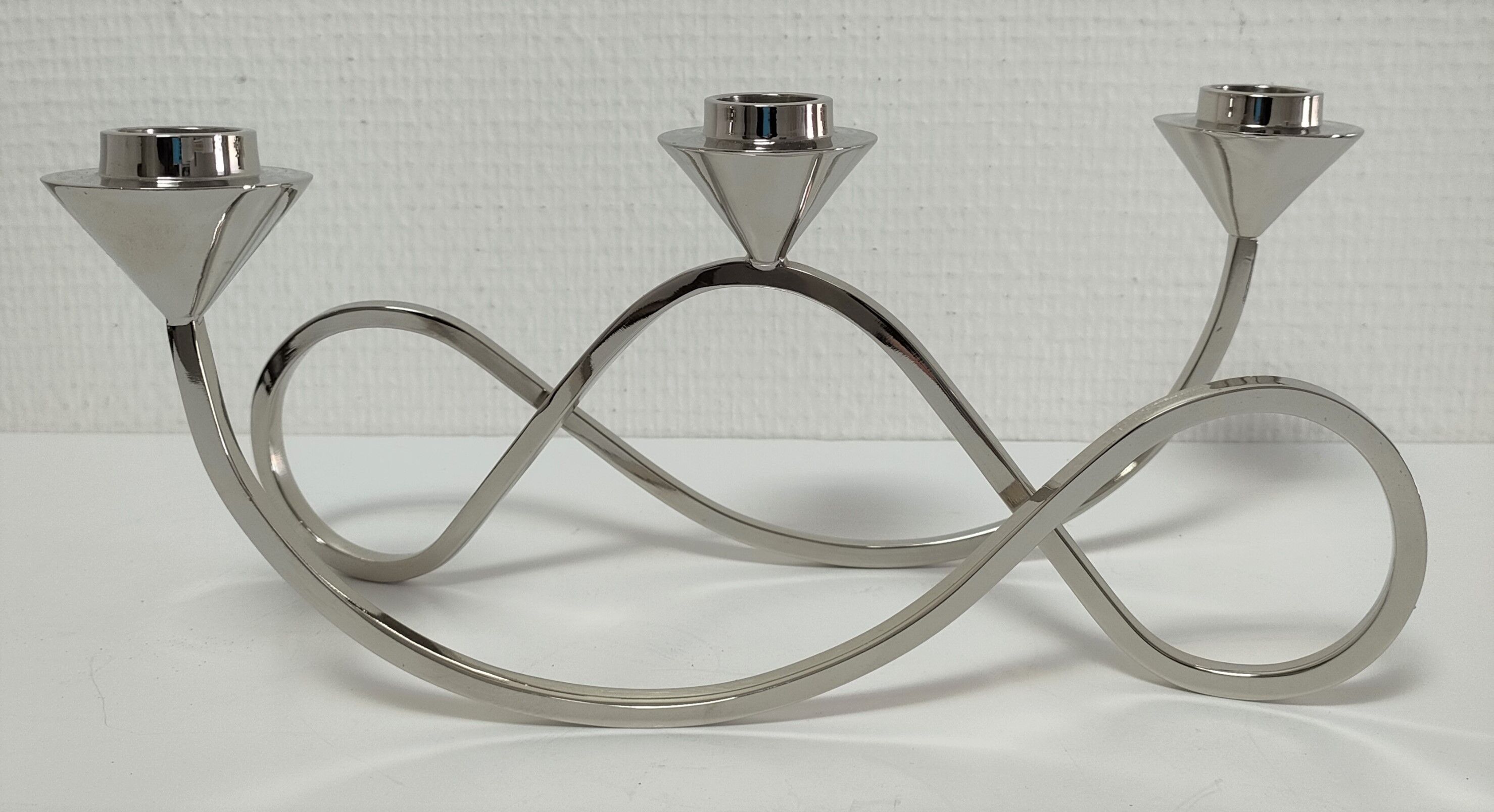 Candle holder brass chrome contemporary design