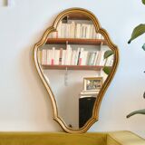 1960 mirror in rocaille gilded wood