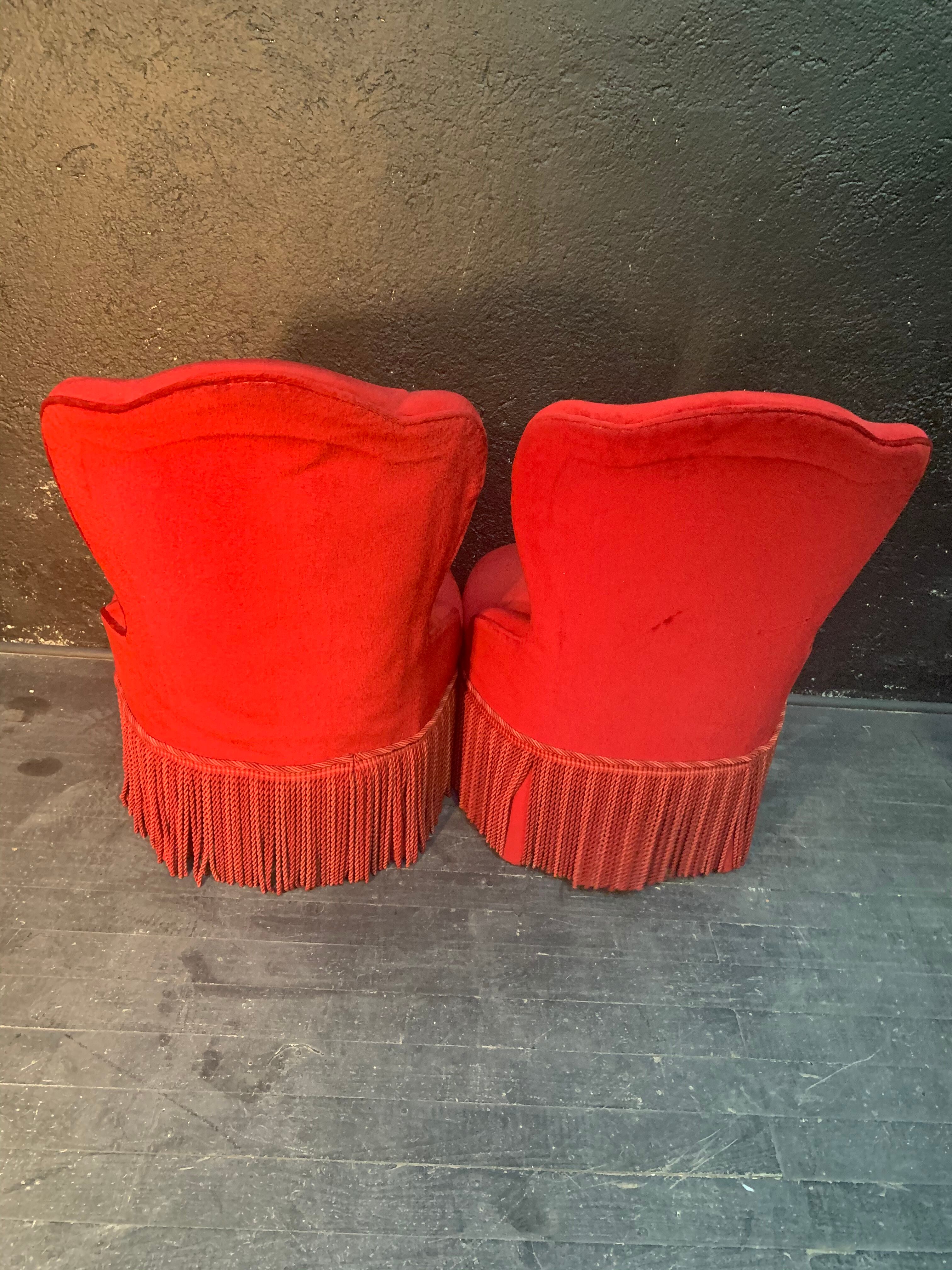Paire de fauteuils crapaud