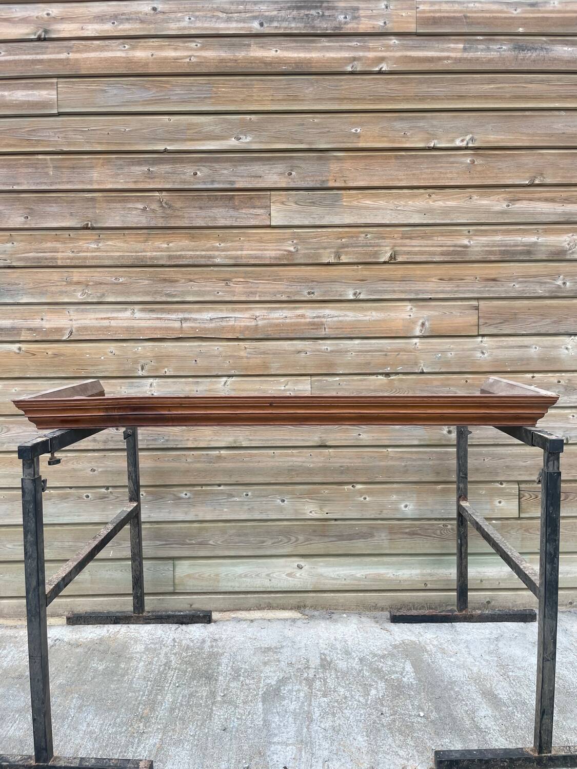 Vintage raw wood cabinet shelves and wardrobe