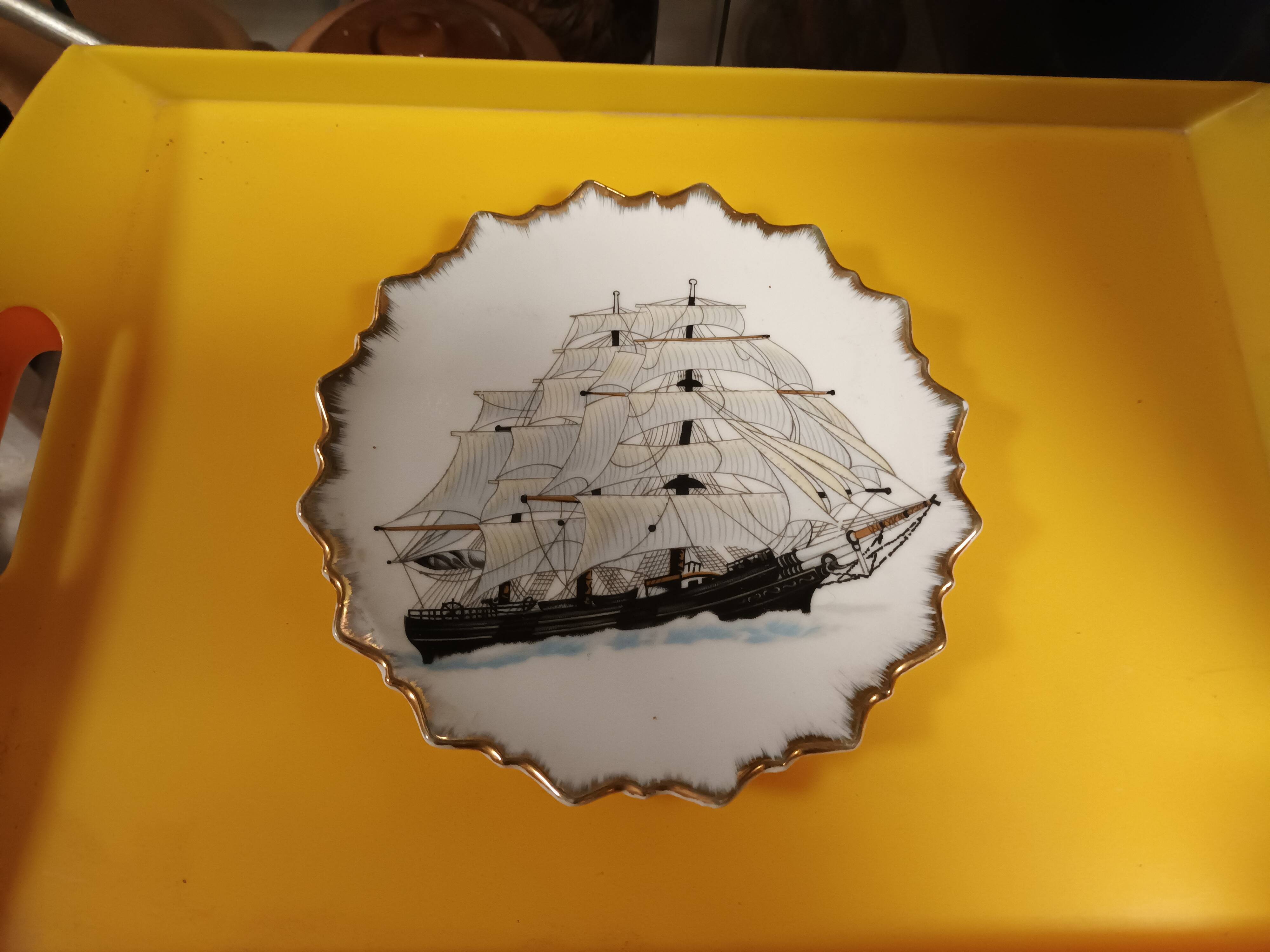 Decorative sailboat plate