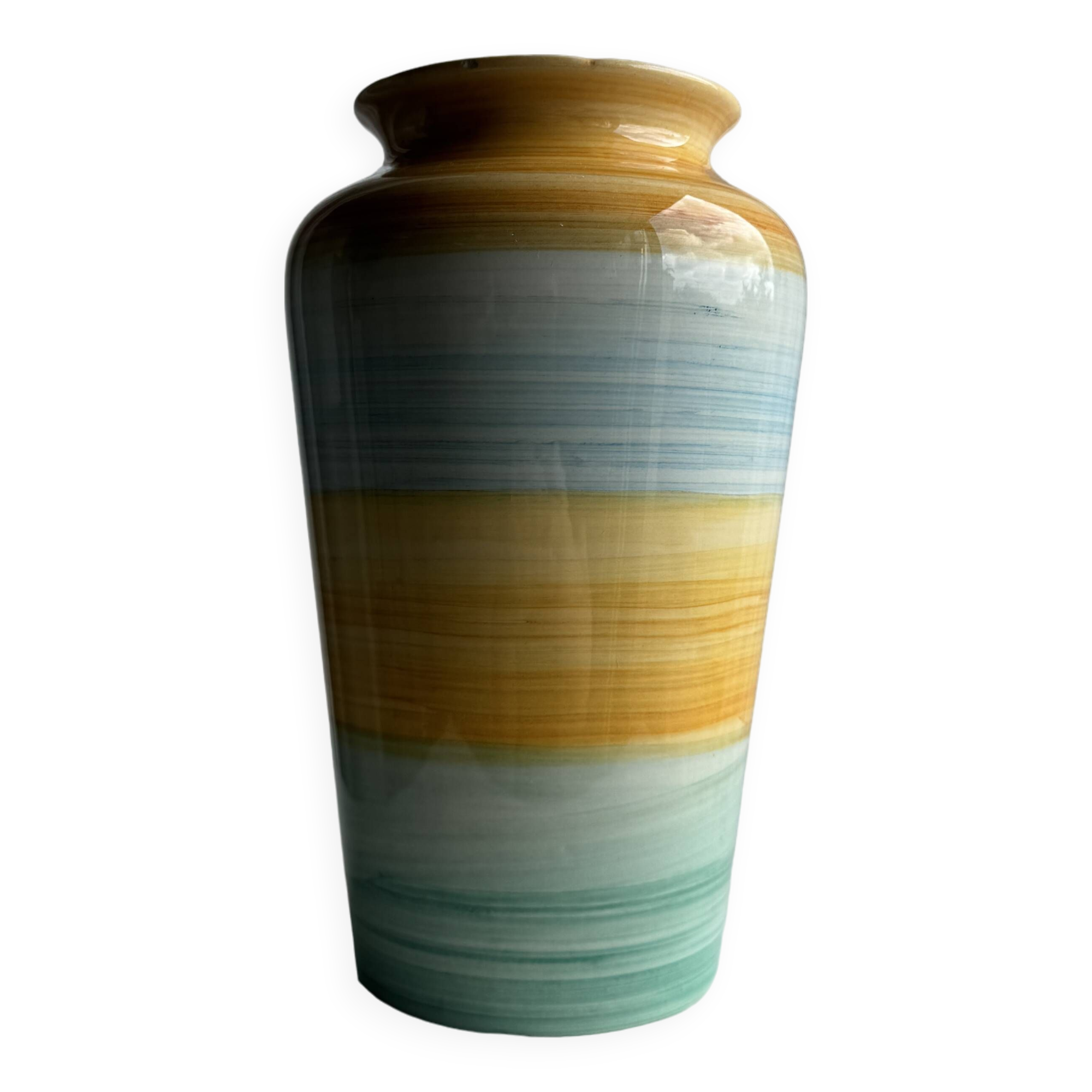 90s vase green, yellow, blue
