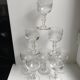 Ensemble de 8 verres à pied en verre moulé années 30 début XXème