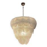 Chandelier en verre de Murano "Pétales" en graniglia claire moderne contemporaine par Sim
