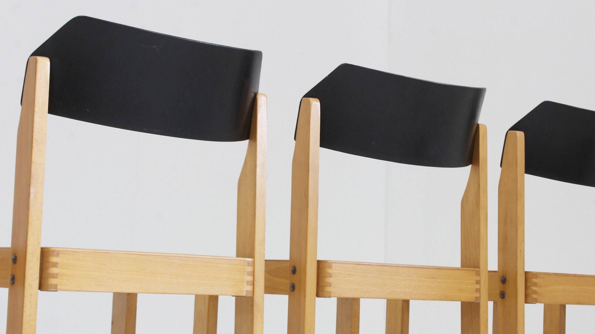 Vintage stackable mid century dining chairs set of 5