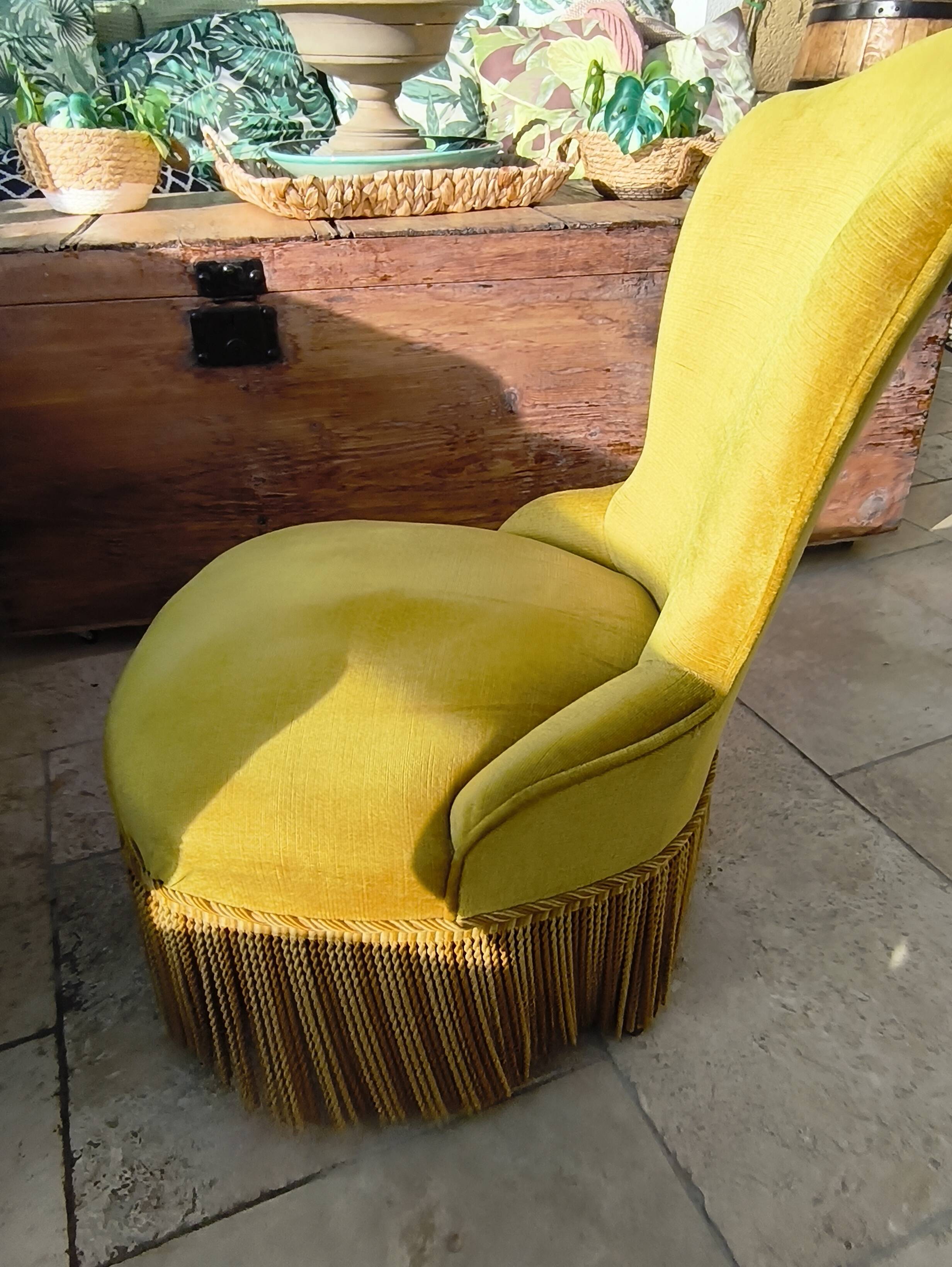 Velvet armchair