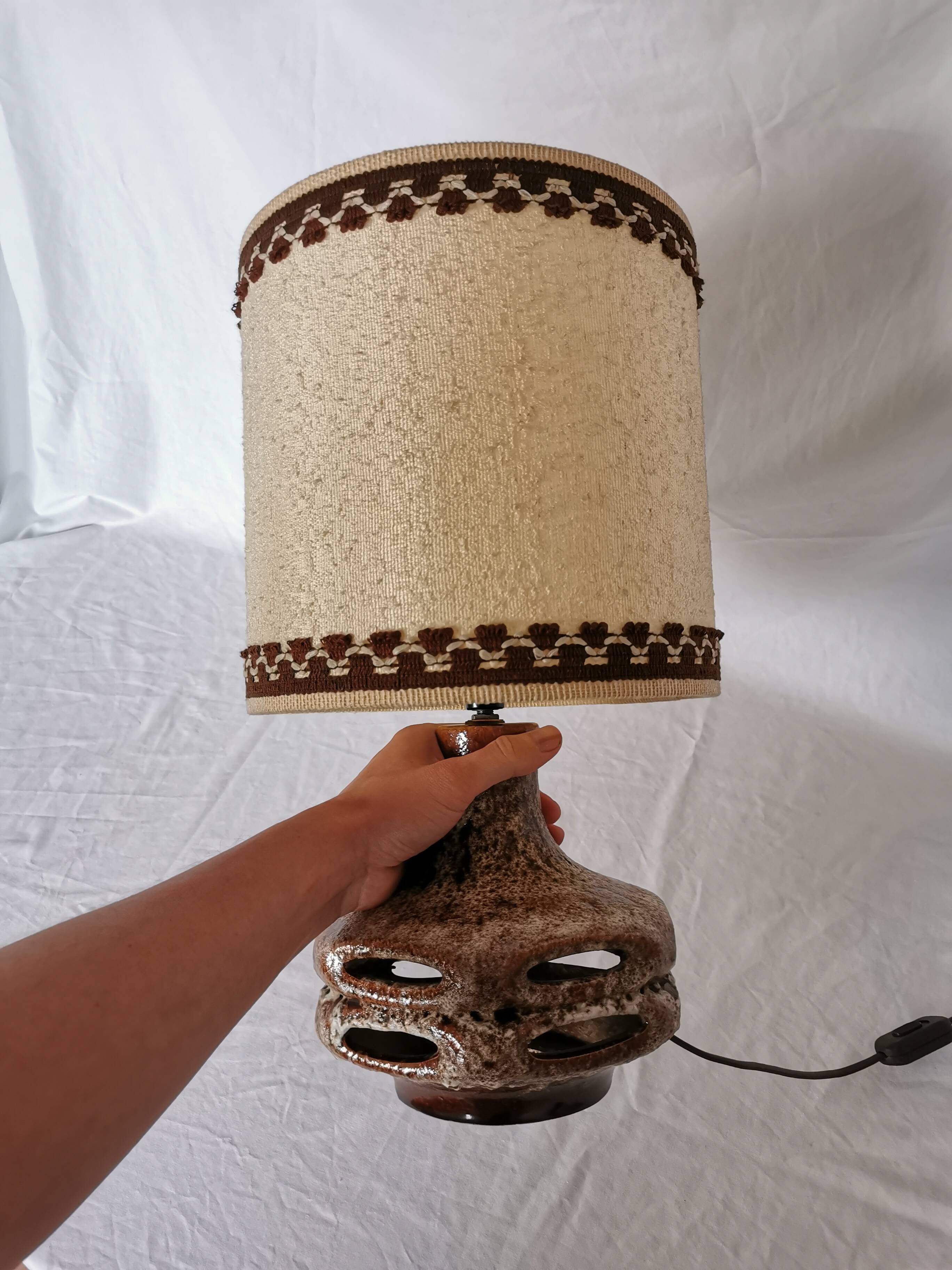 Openwork ceramic lamp, Stein Keramik, Germany, space age, 1960.