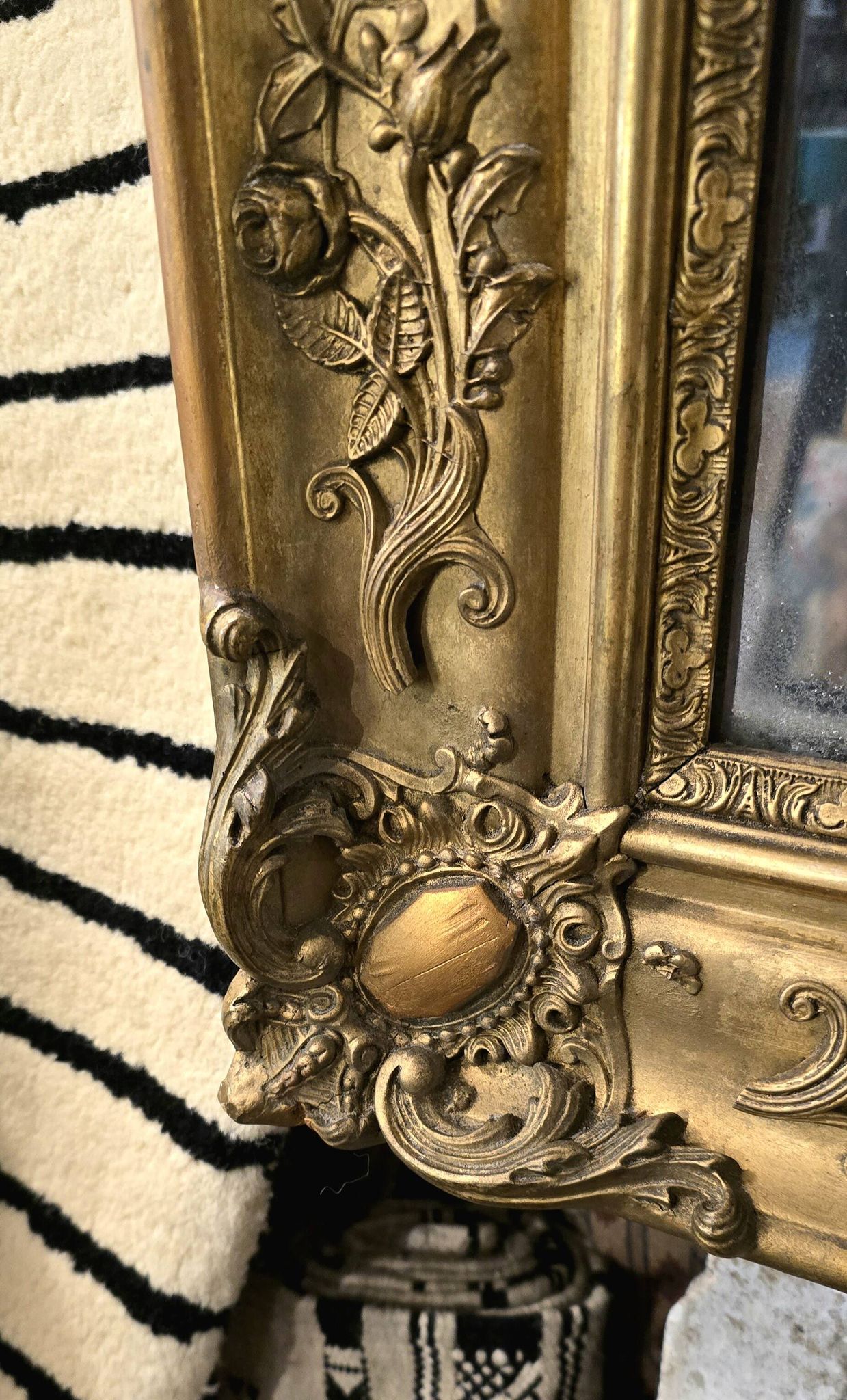 Rectangular mirror from the Empire period, mercury glass 18th century